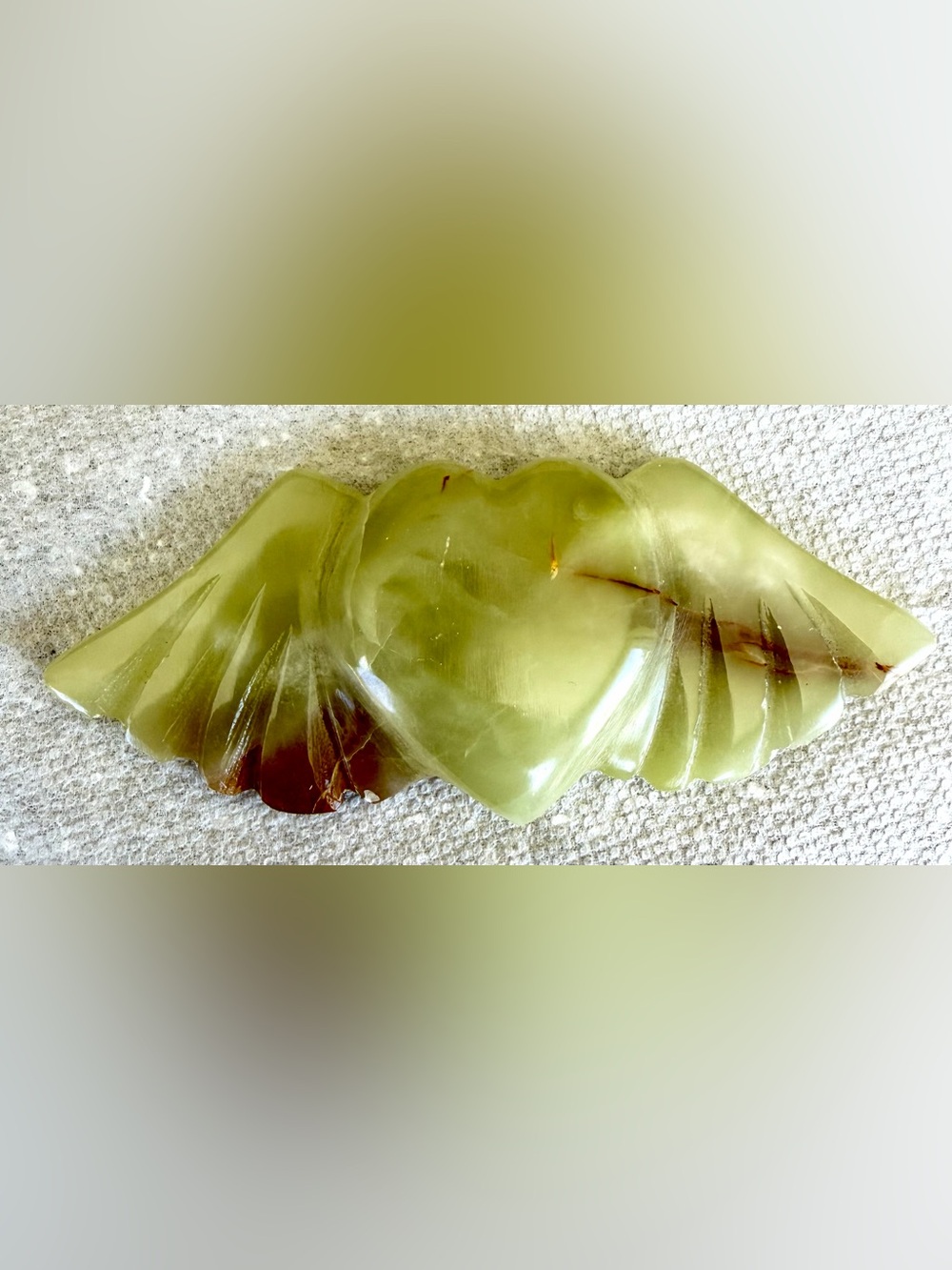 Mexican Onyx Winged Heart_6”H x 2.5”H